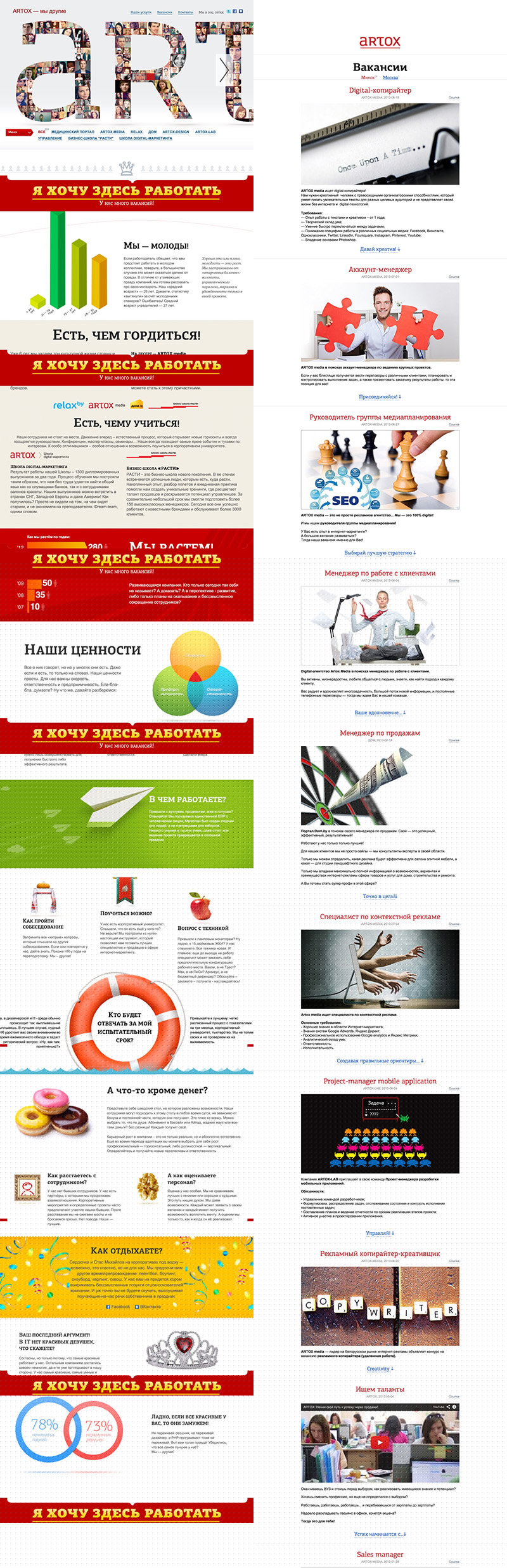 Карьерный сайт Artox от Студии Сорокина